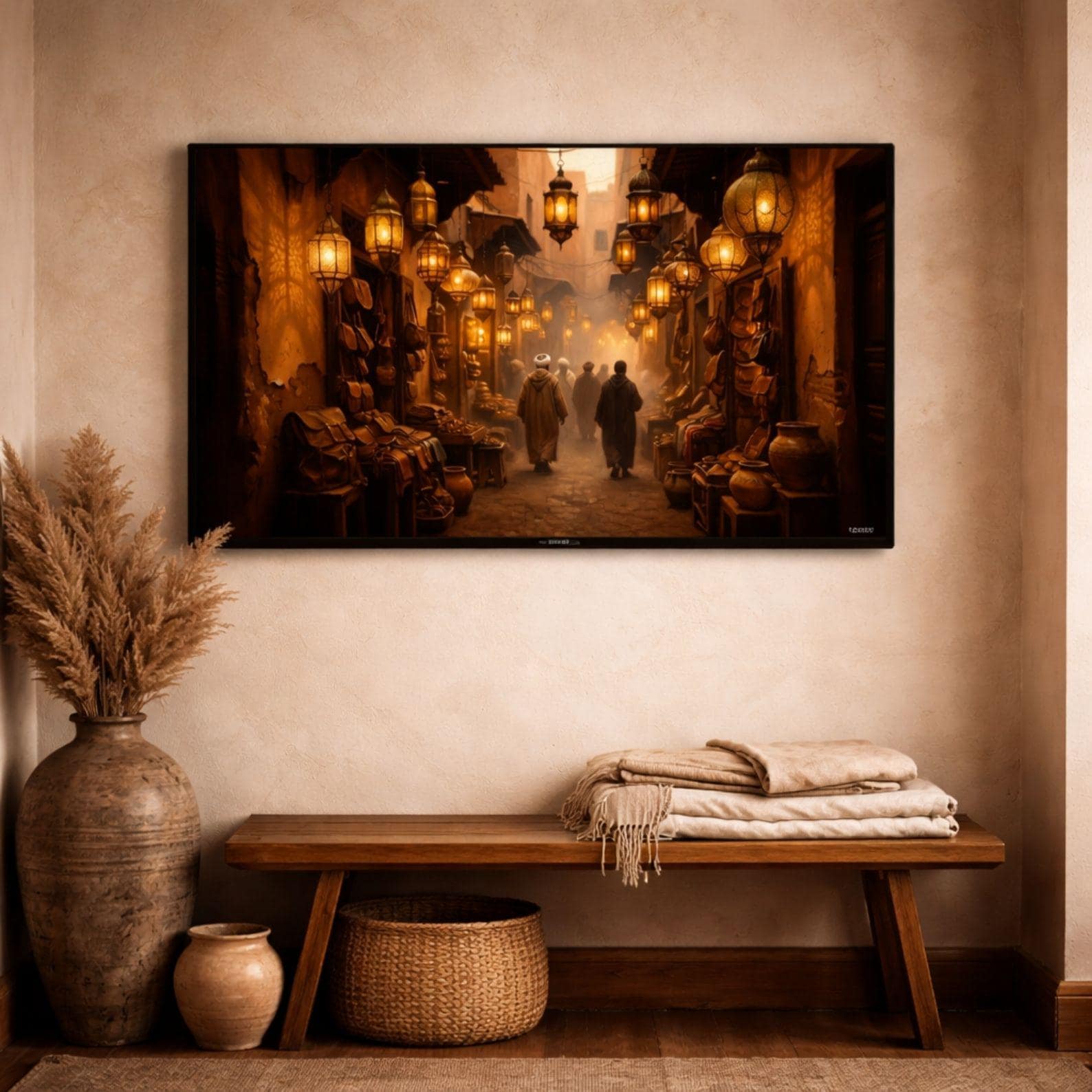 Marrakech Souk Lanterns Art | Warm Moroccan Evening Scene (Digital Download)
