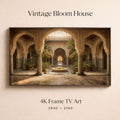 Bahia Palace Frame TV Art, Moroccan Mosaic Courtyard, Marrakech Interior (Digital Download)
