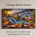 Chefchaouen Waterfall Art | Blue City Mountain View Frame TV Digital Download