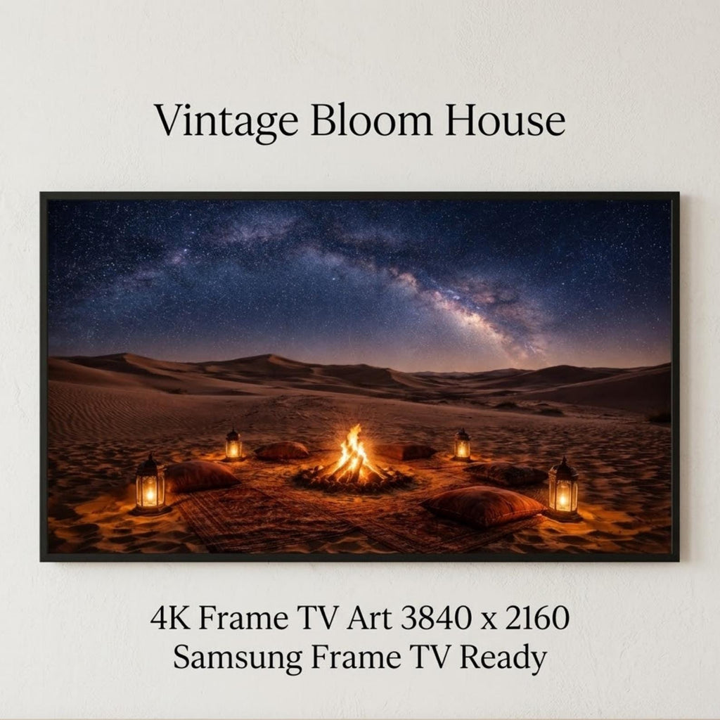 Sahara Desert Camp Night Sky Art | Morocco Milky Way (Digital Download)