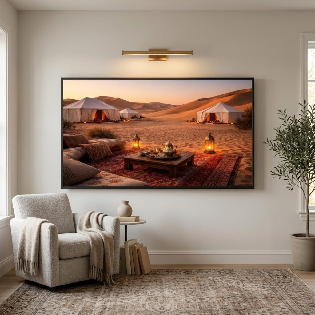 Sahara Desert Camp Art | Luxury Tents Morocco Wall Art (Digital Download)