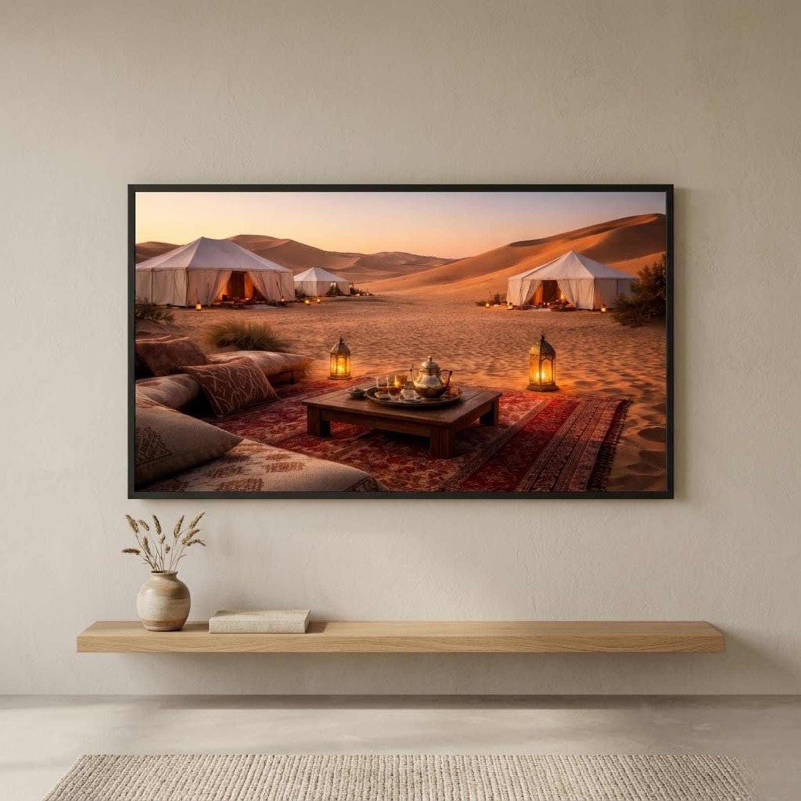 Sahara Desert Camp Art | Luxury Tents Morocco Wall Art (Digital Download)