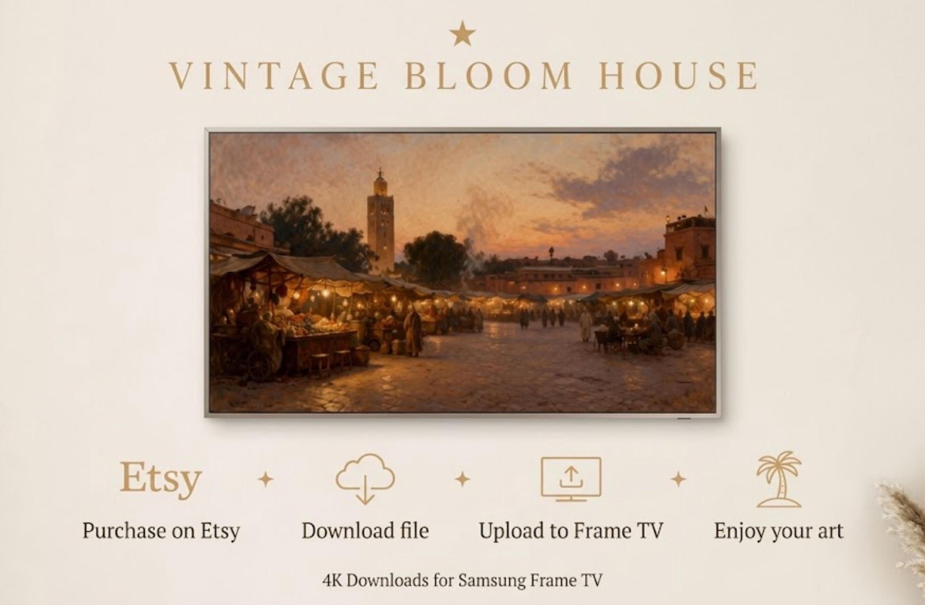 Marrakech Frame TV Art Bundle: Moroccan Souk, Jemaa el Fna, Koutoubia Scenes (Digital Download)