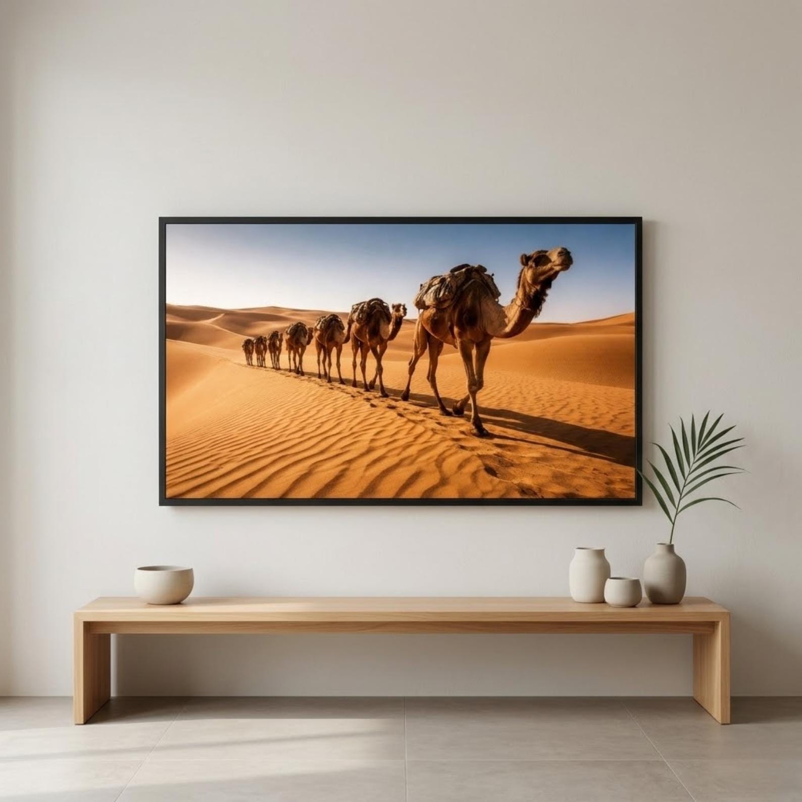 Sahara Camel Caravan Art | Desert Dunes Morocco Wall Art (Digital Download)