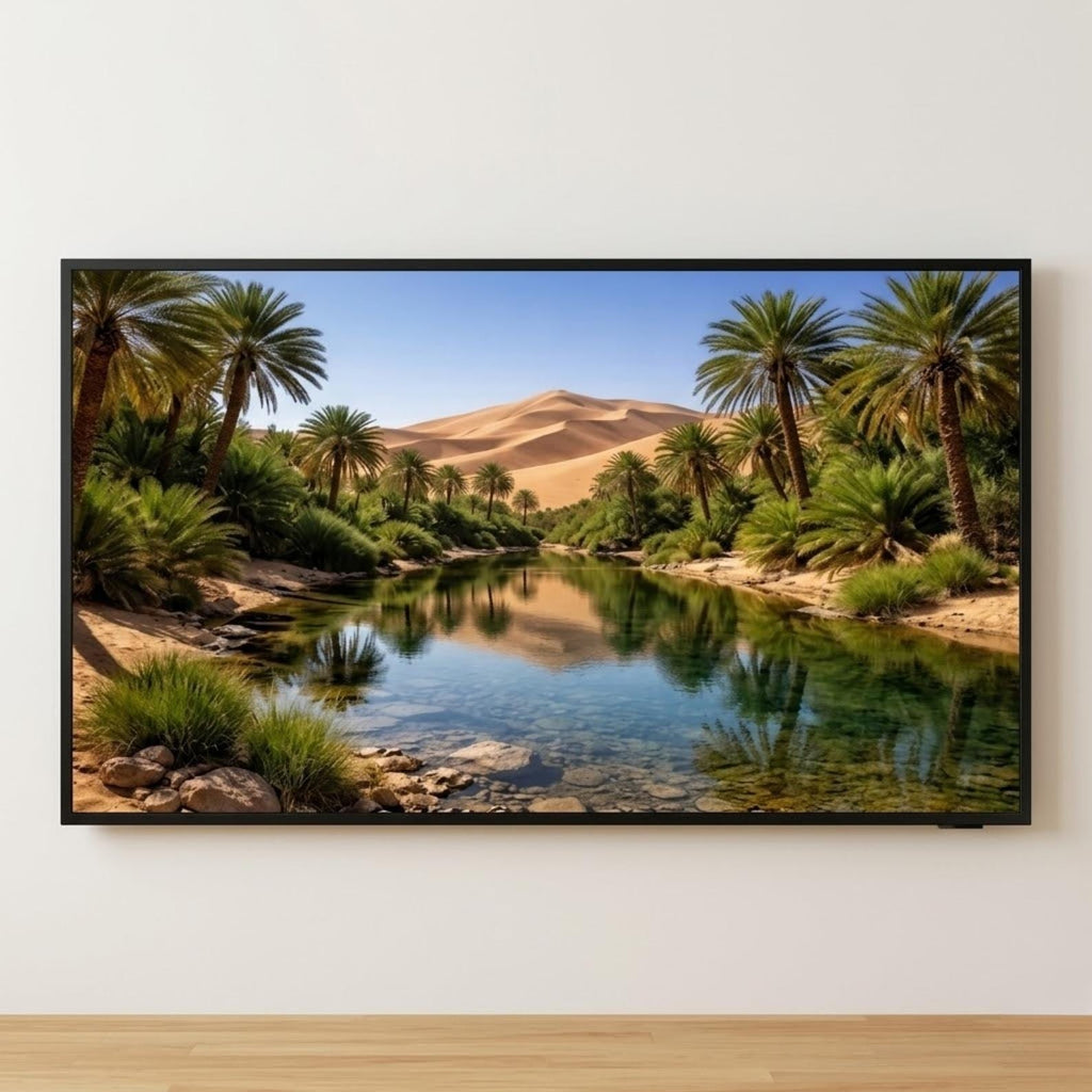 Sahara Oasis Palm Trees Landscape Art | Morocco Desert Scene (Digital Download)