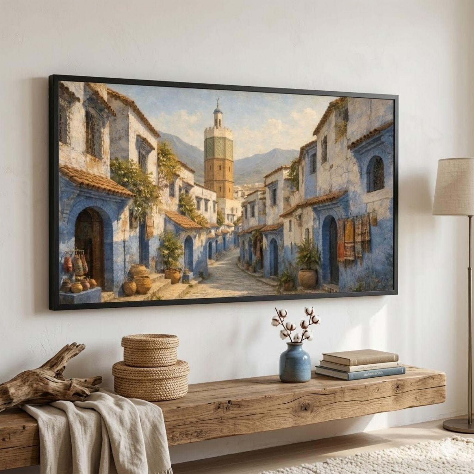Chefchaouen Minaret Art: Blue City Morocco Architecture for Frame TV (Digital Download)