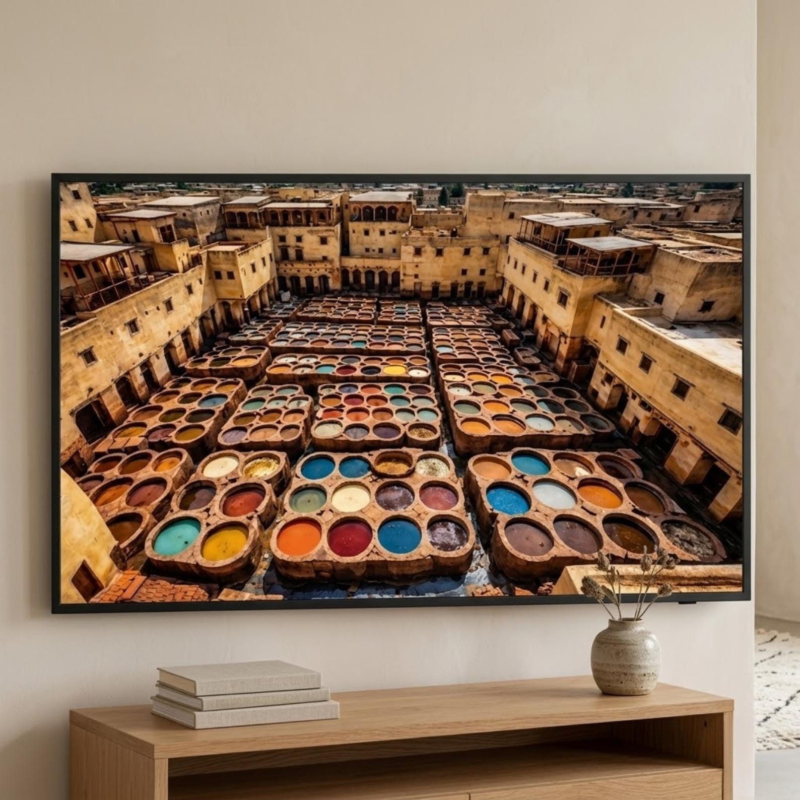 Fes | Morocco | Digital Download | Frame TV Art | Chouara Tannery | Morocco Wall Art | 4K Art | Printable Art | Architecture | Travel Art