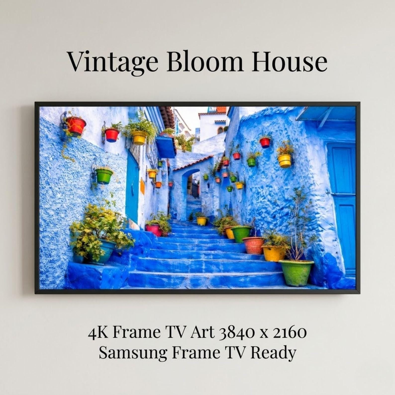 Chefchaouen Blue Streets Art | Moroccan Architecture Travel Print (Digital Download)