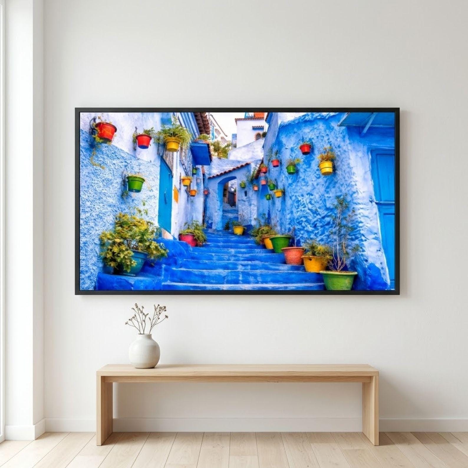 Chefchaouen Blue Streets Art | Moroccan Architecture Travel Print (Digital Download)