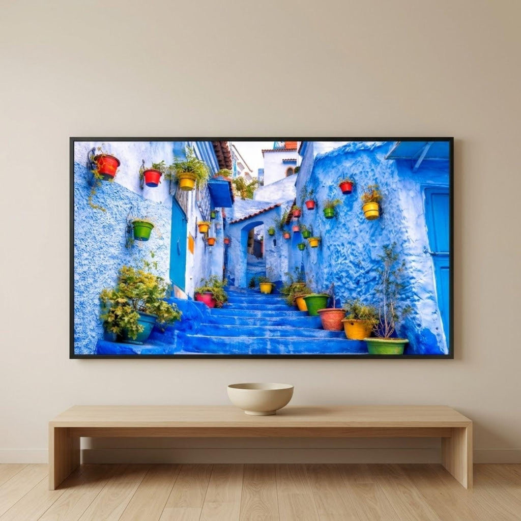 Chefchaouen Blue Streets Art | Moroccan Architecture Travel Print (Digital Download)