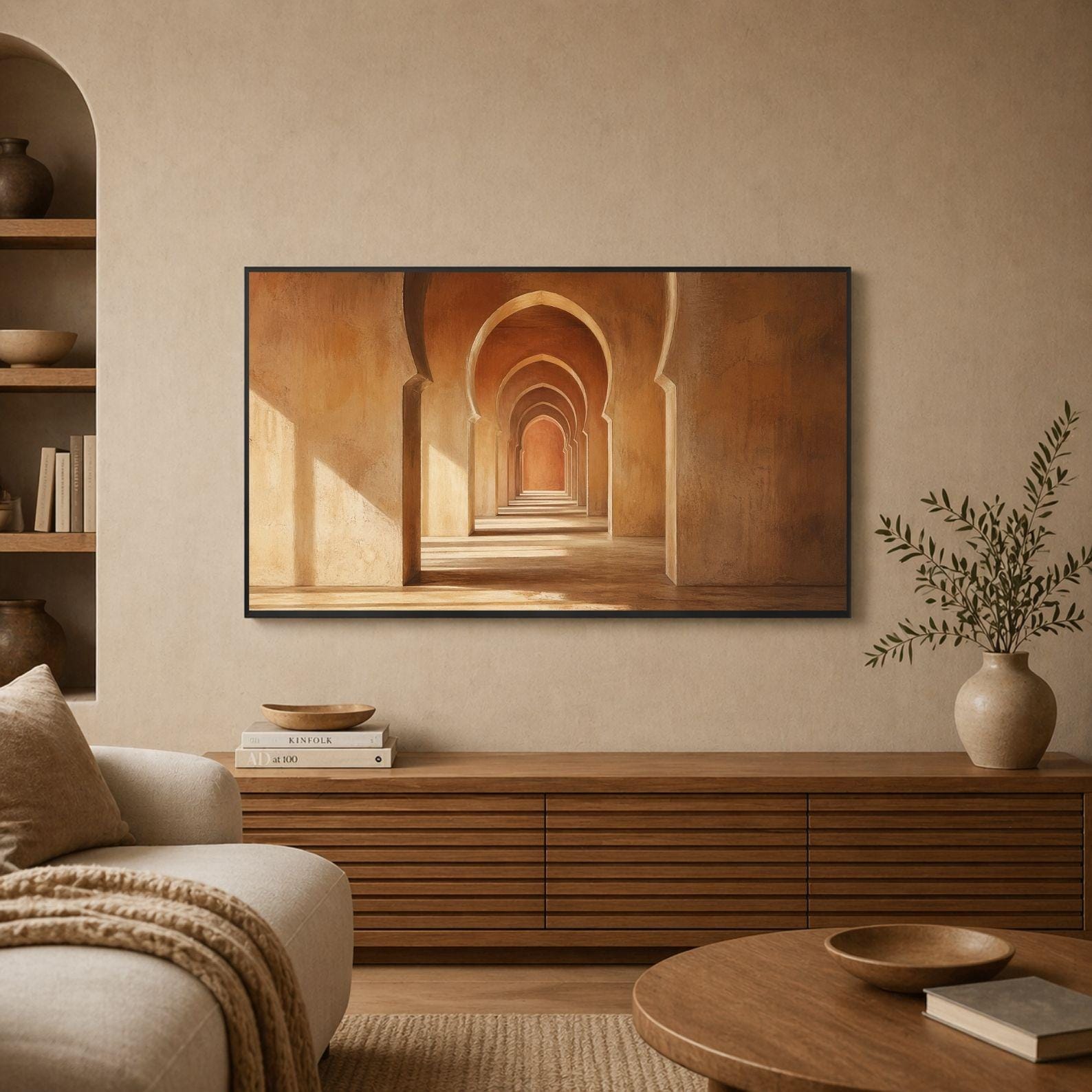 Fes | Morocco | Digital Download | Frame TV Art | Moroccan Arches | Minimal Art | Neutral Wall Art | Architectural Print | 4K Art