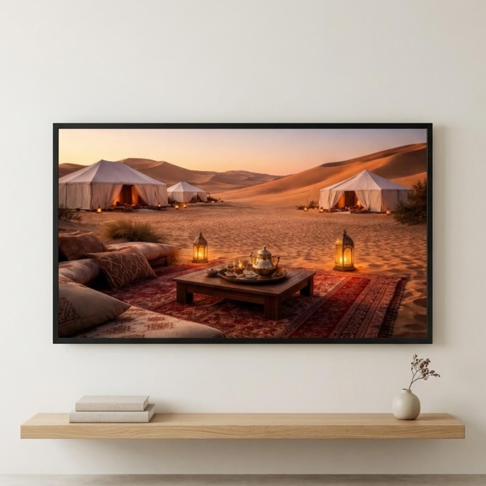 Sahara Desert Camp Art | Luxury Tents Morocco Wall Art (Digital Download)