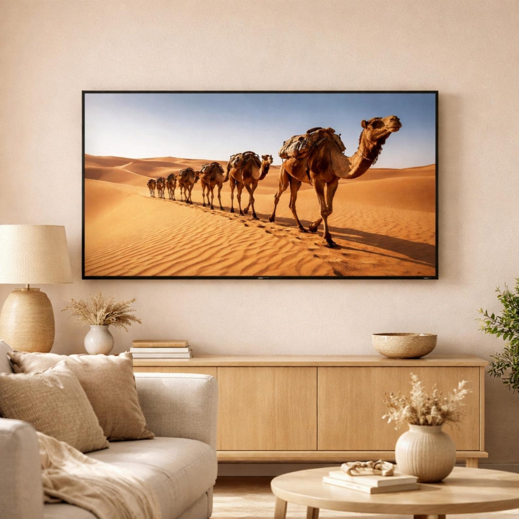 Sahara Camel Caravan Art | Desert Dunes Morocco Wall Art (Digital Download)