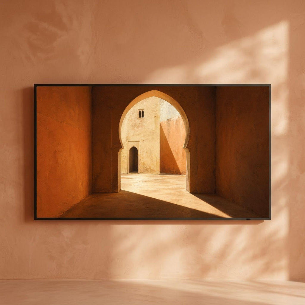 Fes | Morocco | Frame TV Art | Samsung Frame TV | Digital Download | Moroccan Arch | Minimal Architecture | Neutral Wall Art