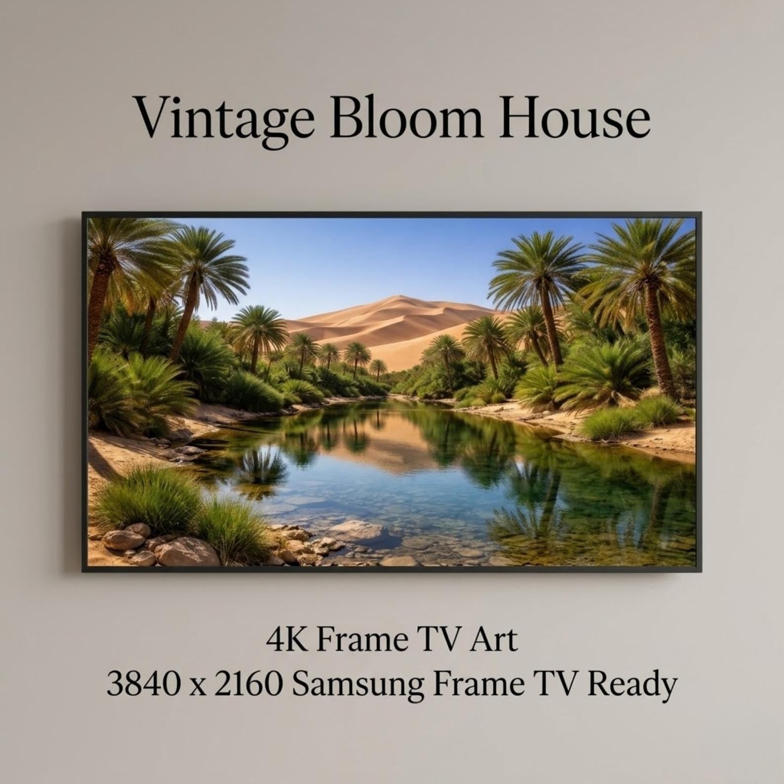 Sahara Oasis Palm Trees Landscape Art | Morocco Desert Scene (Digital Download)