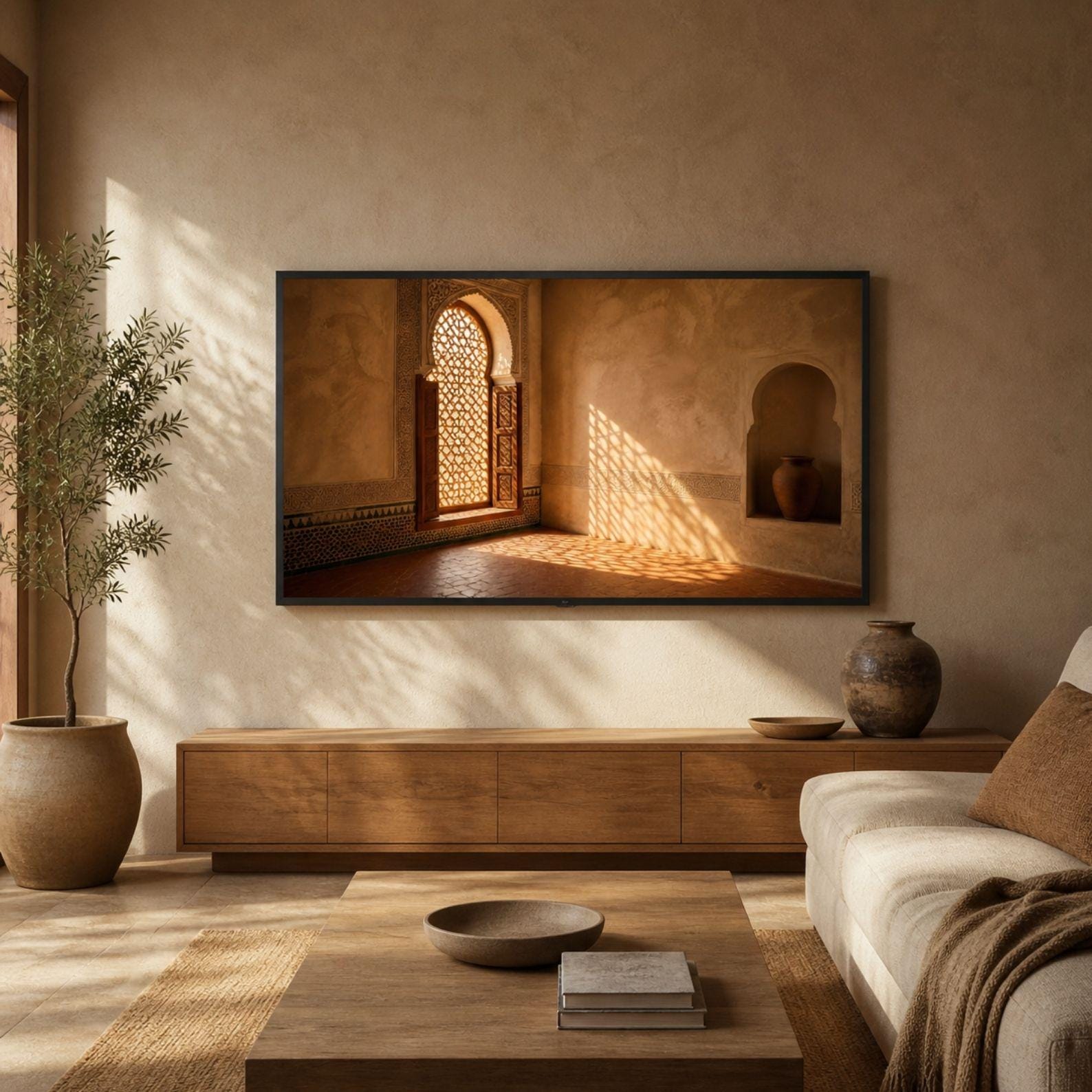 Fes | Morocco | Frame TV Art | Samsung Frame TV | Digital Download | Riad Window | Neutral Wall Art | Architecture