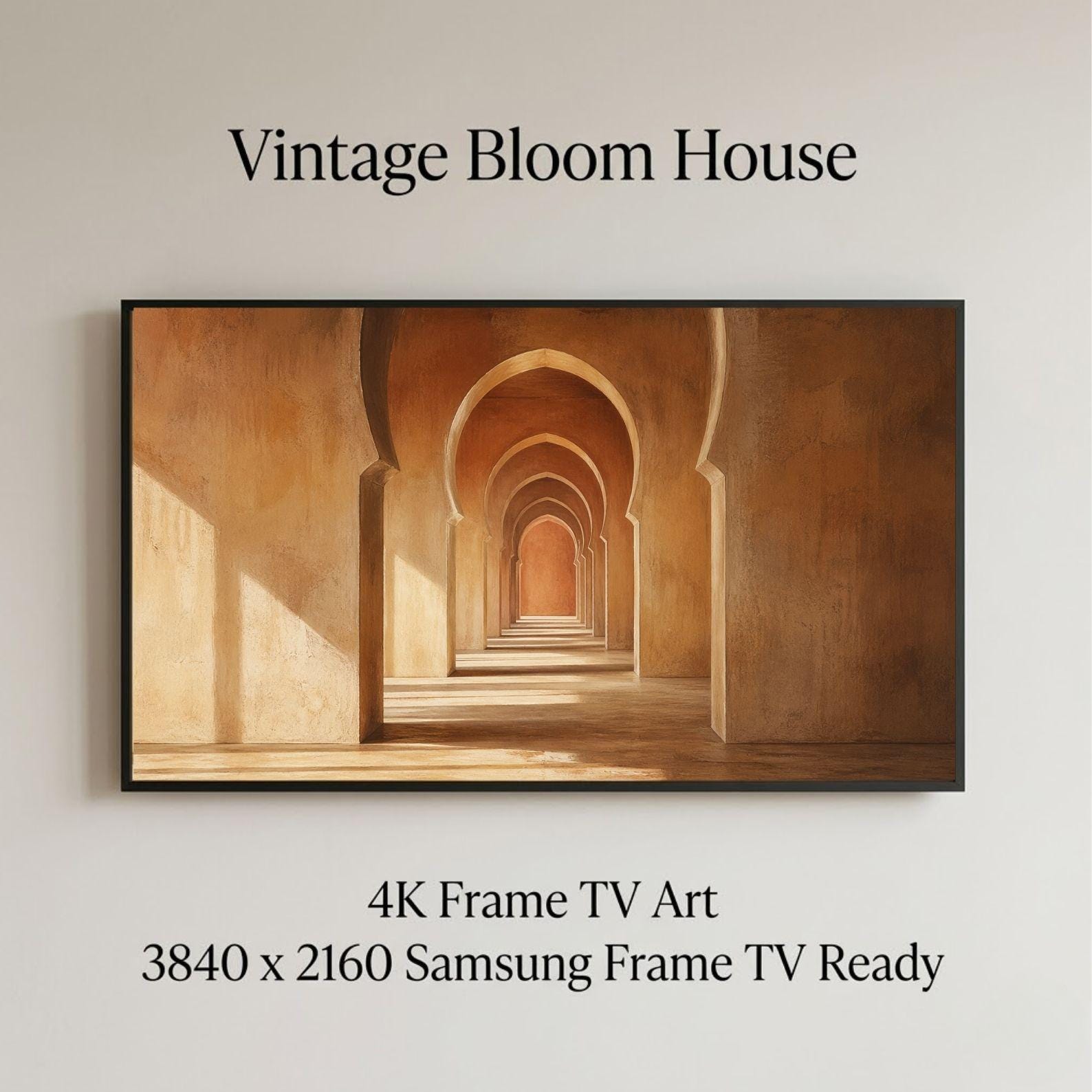 Fes | Morocco | Digital Download | Frame TV Art | Moroccan Arches | Minimal Art | Neutral Wall Art | Architectural Print | 4K Art