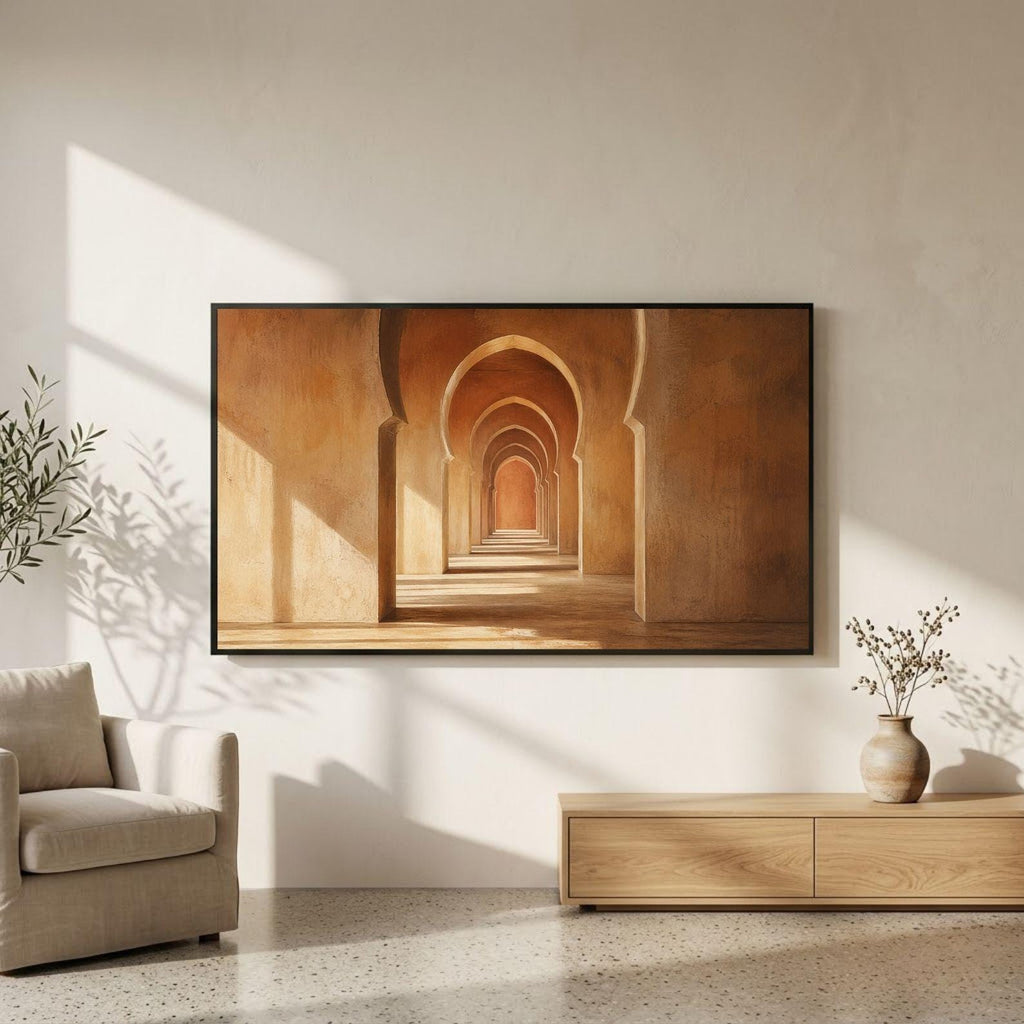 Fes | Morocco | Digital Download | Frame TV Art | Moroccan Arches | Minimal Art | Neutral Wall Art | Architectural Print | 4K Art