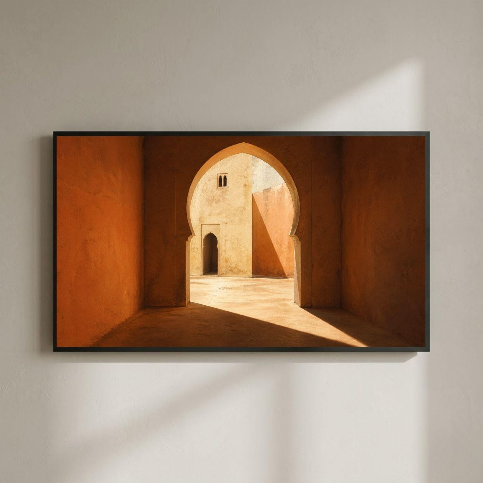 Fes | Morocco | Frame TV Art | Samsung Frame TV | Digital Download | Moroccan Arch | Minimal Architecture | Neutral Wall Art