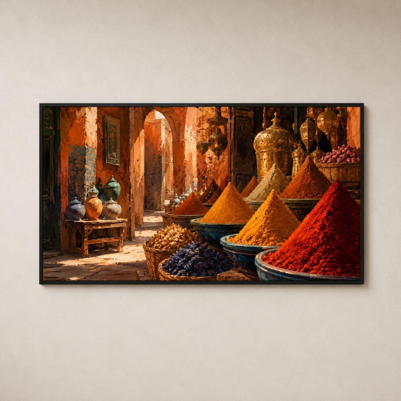 Marrakech | Morocco | Frame TV Art | Samsung Frame TV | Digital Download | Spice Market | Moroccan Souk | Colorful Wall Art