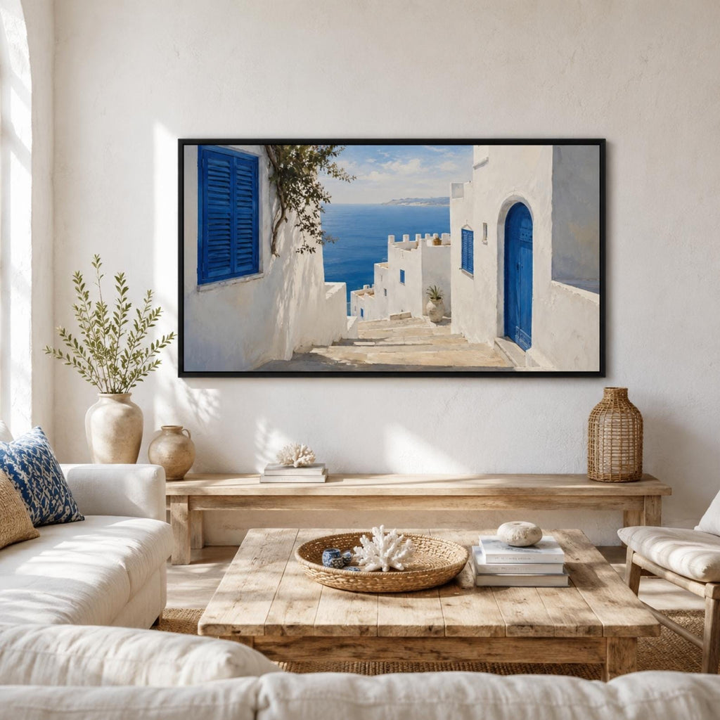 Tangier Sea View Art | Mediterranean Coastal Architecture (Digital Download)