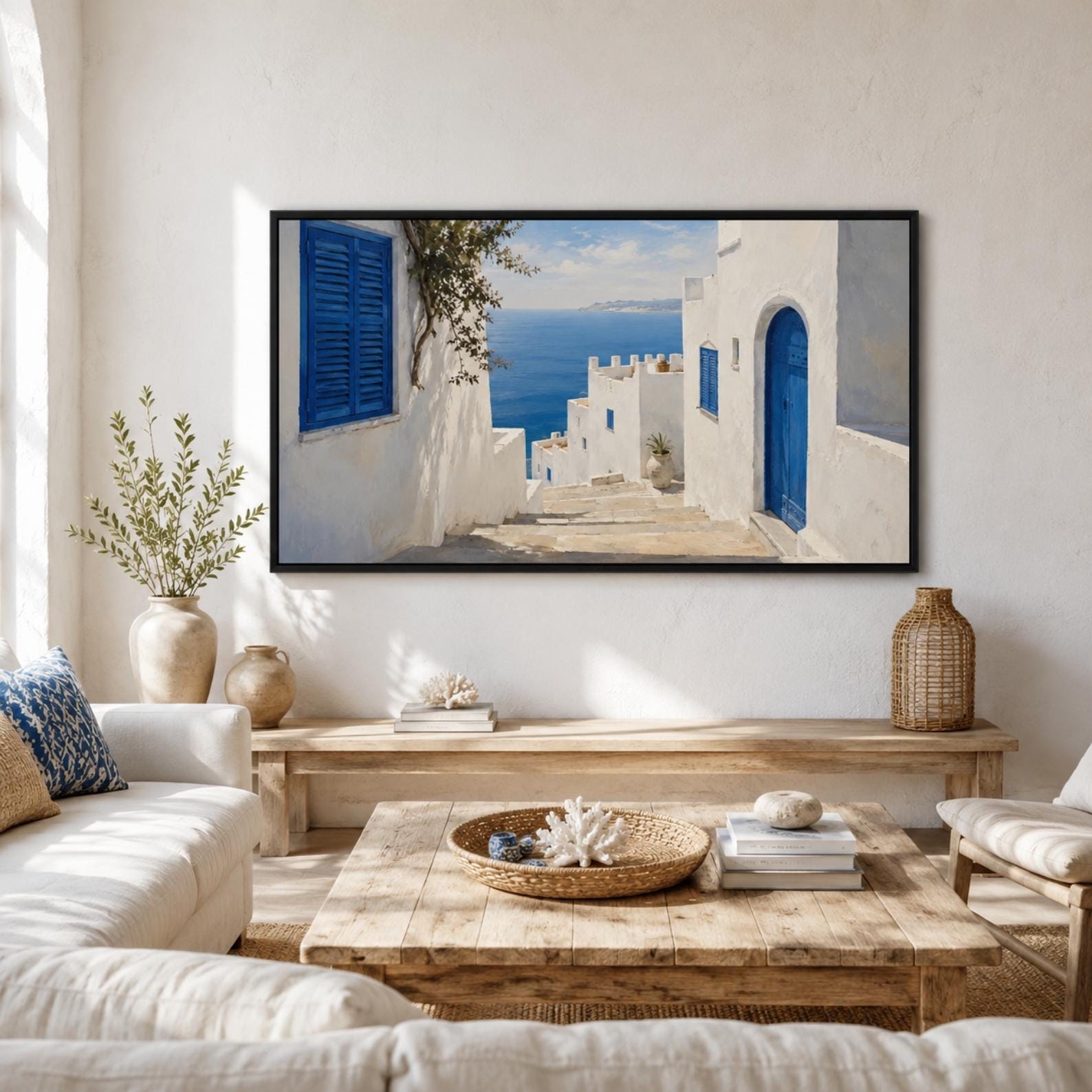Tangier Sea View Art | Mediterranean Coastal Architecture (Digital Download)