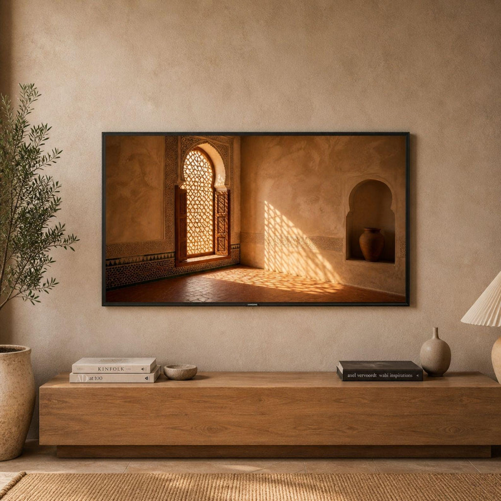 Fes | Morocco | Frame TV Art | Samsung Frame TV | Digital Download | Riad Window | Neutral Wall Art | Architecture