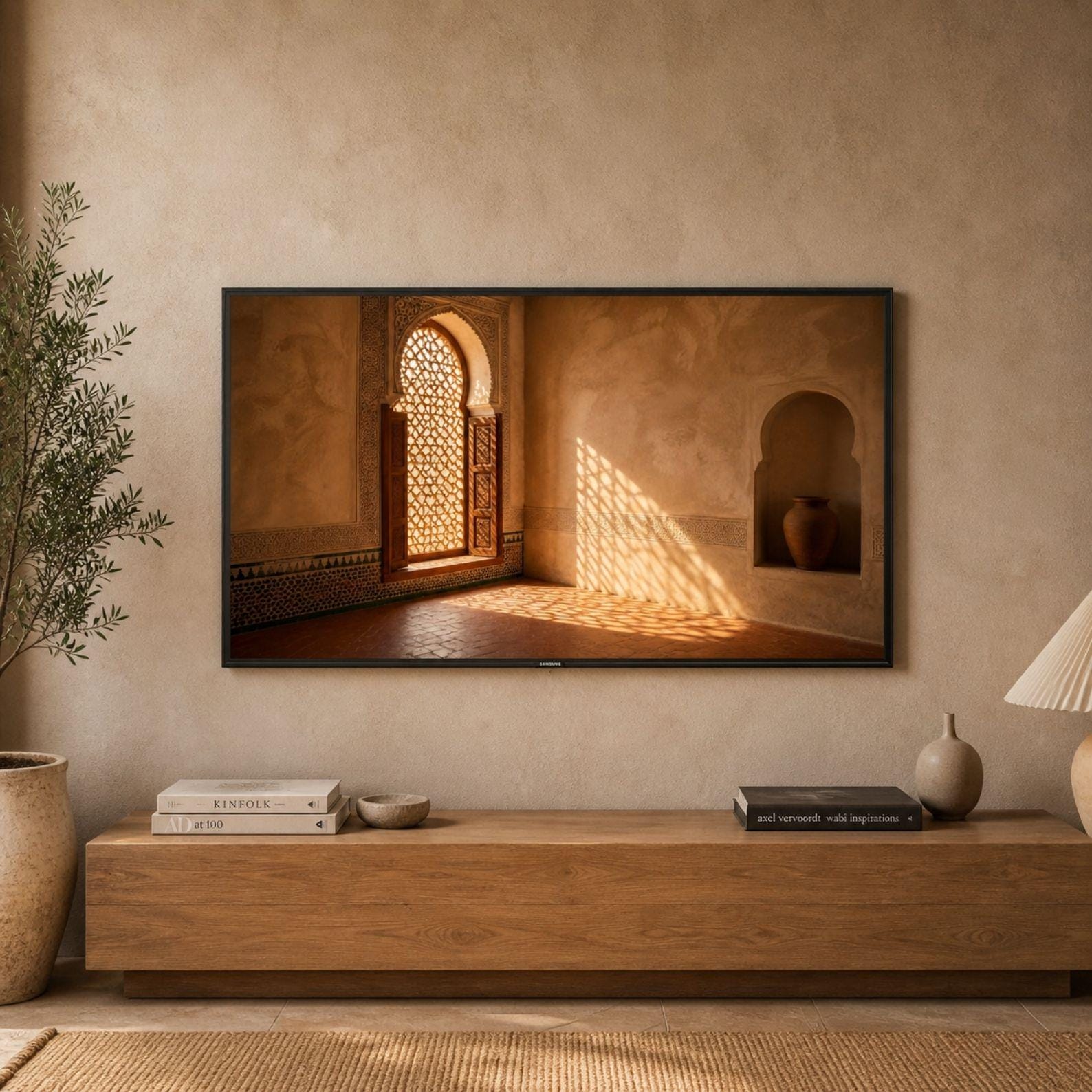 Fes | Morocco | Frame TV Art | Samsung Frame TV | Digital Download | Riad Window | Neutral Wall Art | Architecture