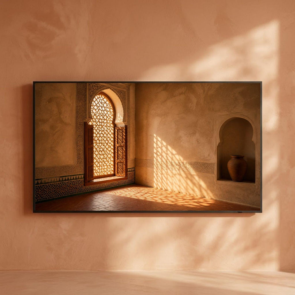 Fes | Morocco | Frame TV Art | Samsung Frame TV | Digital Download | Riad Window | Neutral Wall Art | Architecture