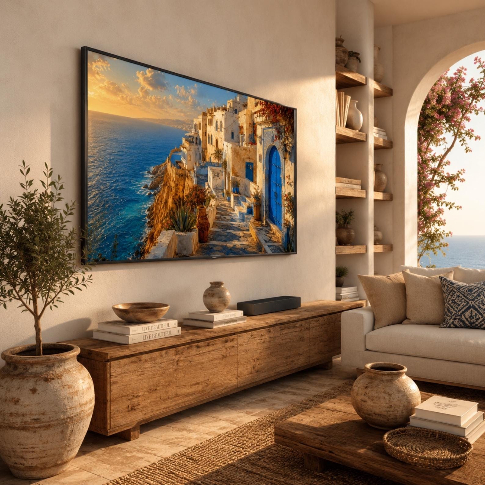 Tangier Kasbah Art | Coastal Morocco Cliffside View (Digital Download)