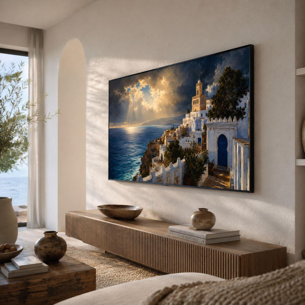 Tangier Coastal Storm Art | Mediterranean Morocco Frame TV (Digital Download)