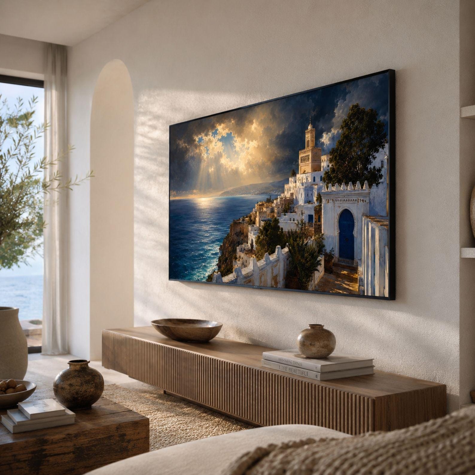 Tangier Coastal Storm Art | Mediterranean Morocco Frame TV (Digital Download)