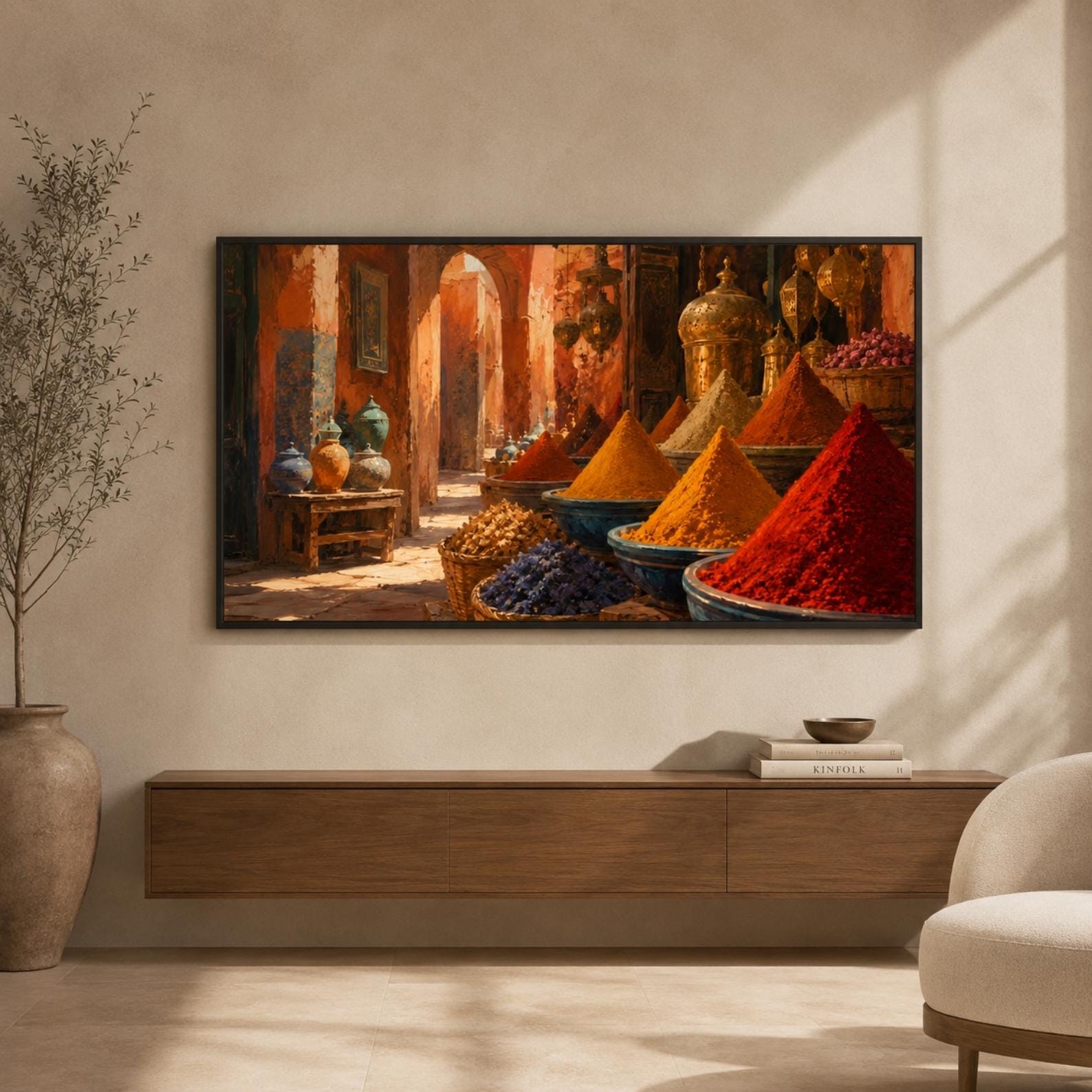 Marrakech | Morocco | Frame TV Art | Samsung Frame TV | Digital Download | Spice Market | Moroccan Souk | Colorful Wall Art