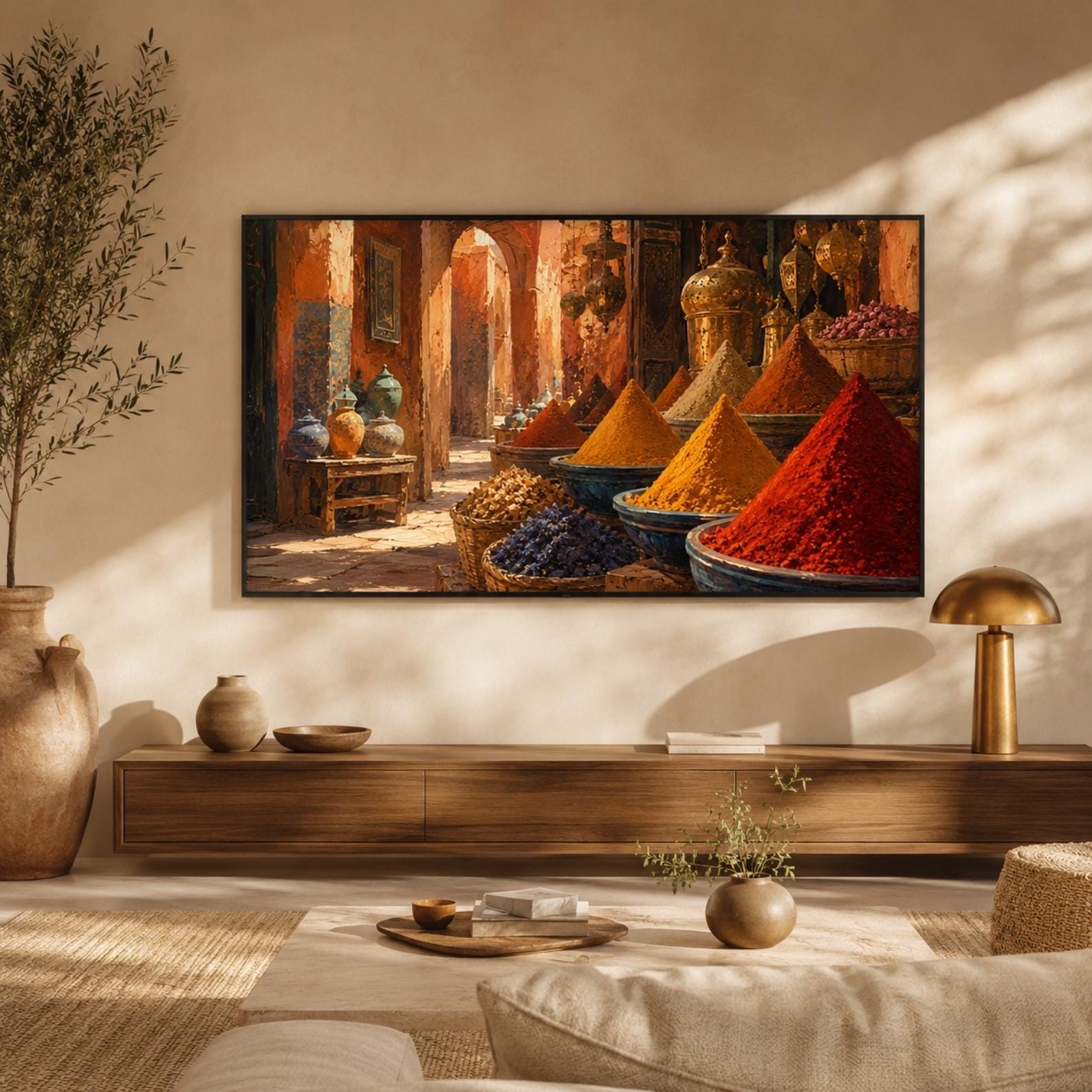 Marrakech | Morocco | Frame TV Art | Samsung Frame TV | Digital Download | Spice Market | Moroccan Souk | Colorful Wall Art