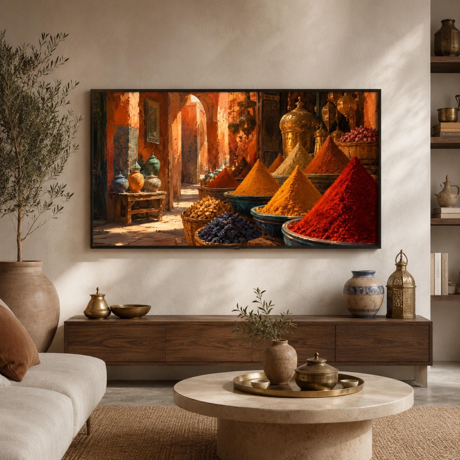 Marrakech | Morocco | Frame TV Art | Samsung Frame TV | Digital Download | Spice Market | Moroccan Souk | Colorful Wall Art