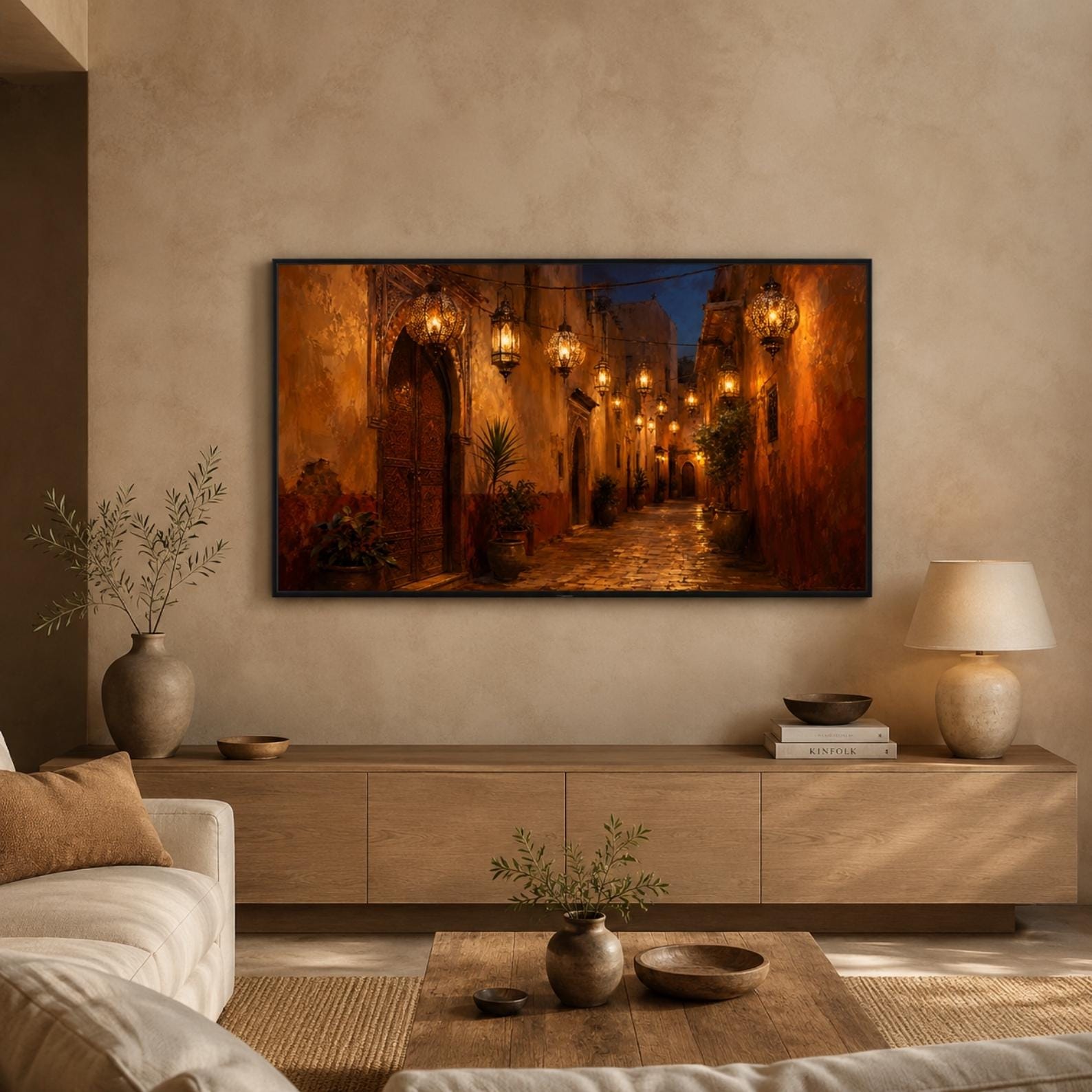 Marrakech Lantern Alley Art | Moroccan Medina Wall Decor (Digital Download)