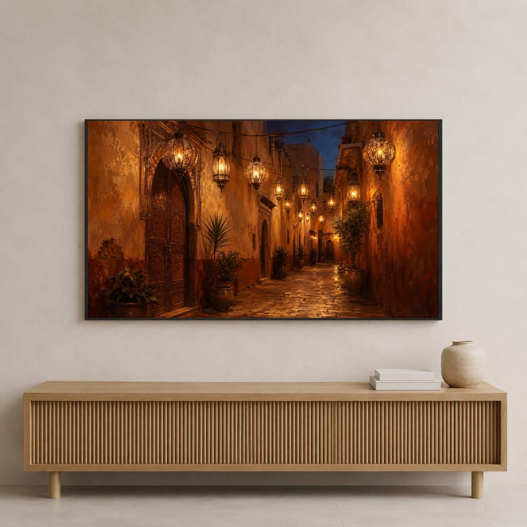 Marrakech Lantern Alley Art | Moroccan Medina Wall Decor (Digital Download)