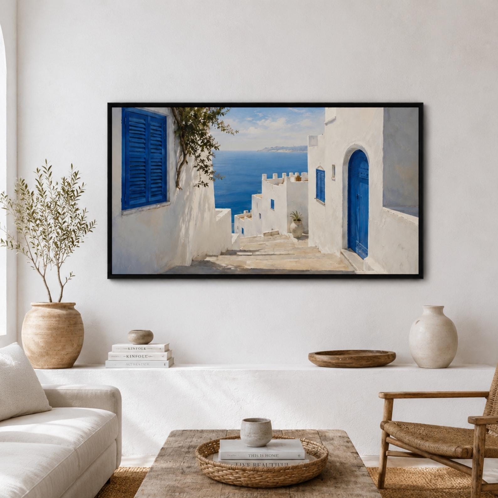 Tangier Sea View Art | Mediterranean Coastal Architecture (Digital Download)