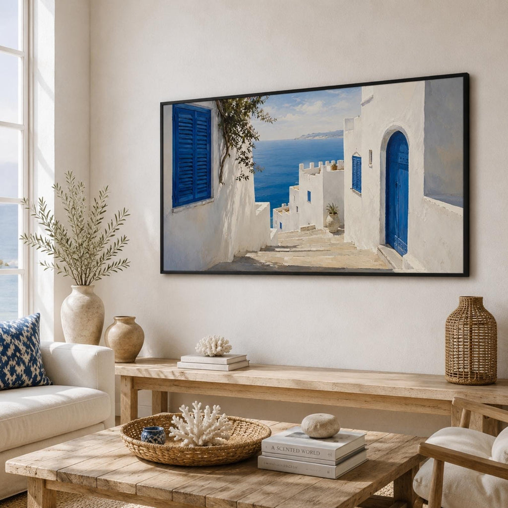 Tangier Sea View Art | Mediterranean Coastal Architecture (Digital Download)