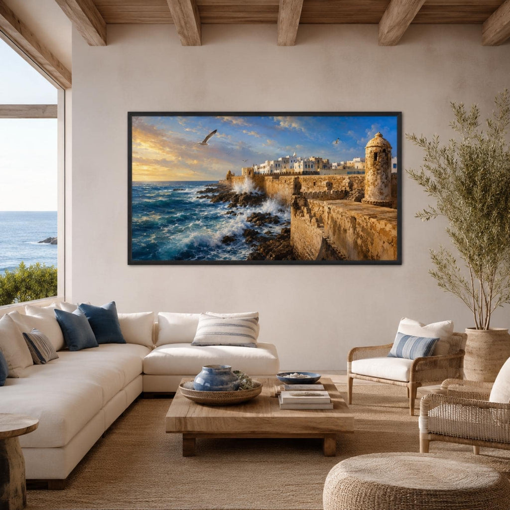 Essaouira | Morocco | Frame TV Art | Samsung Frame TV | Atlantic Ramparts | Coastal Wall Art | Digital Download