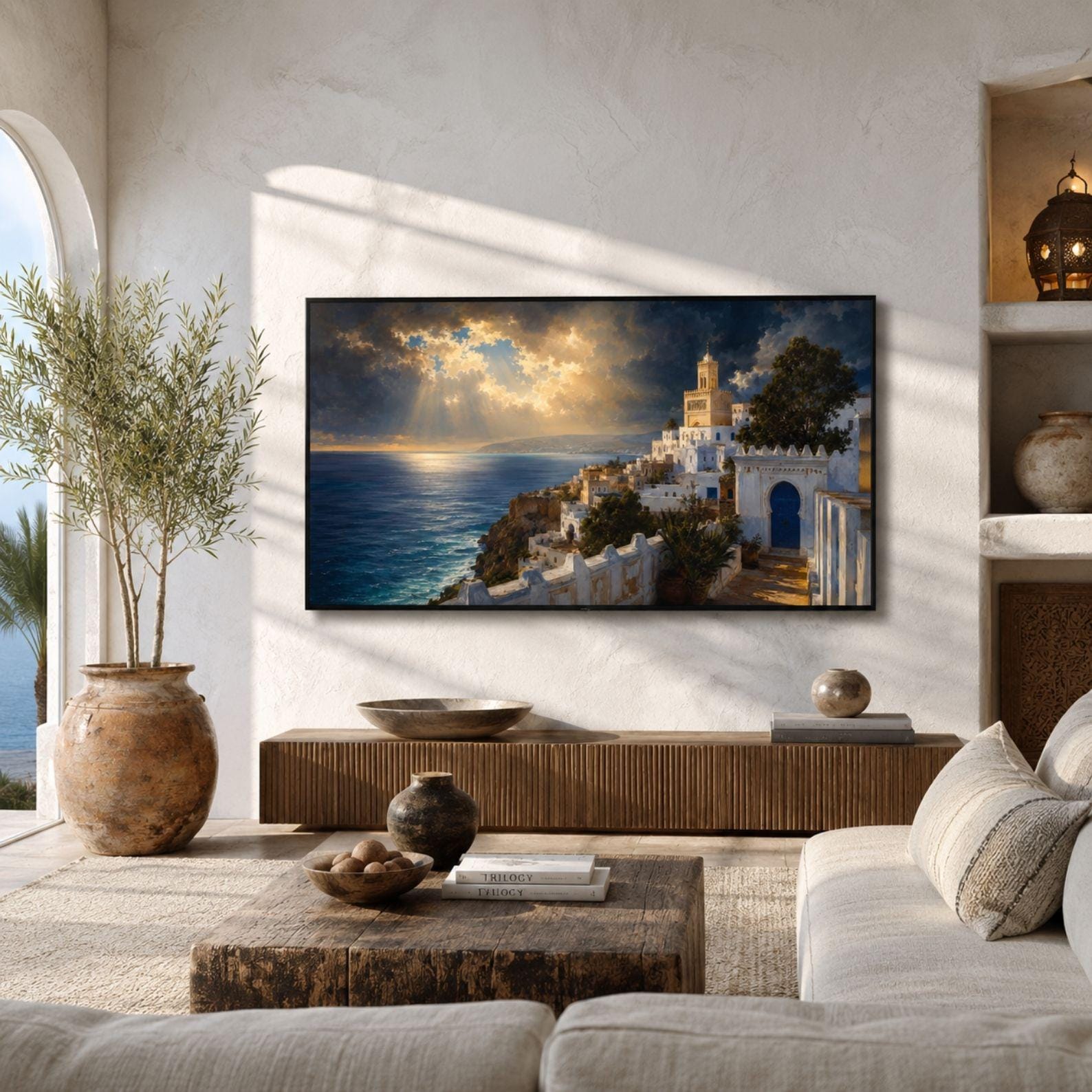 Tangier Coastal Storm Art | Mediterranean Morocco Frame TV (Digital Download)