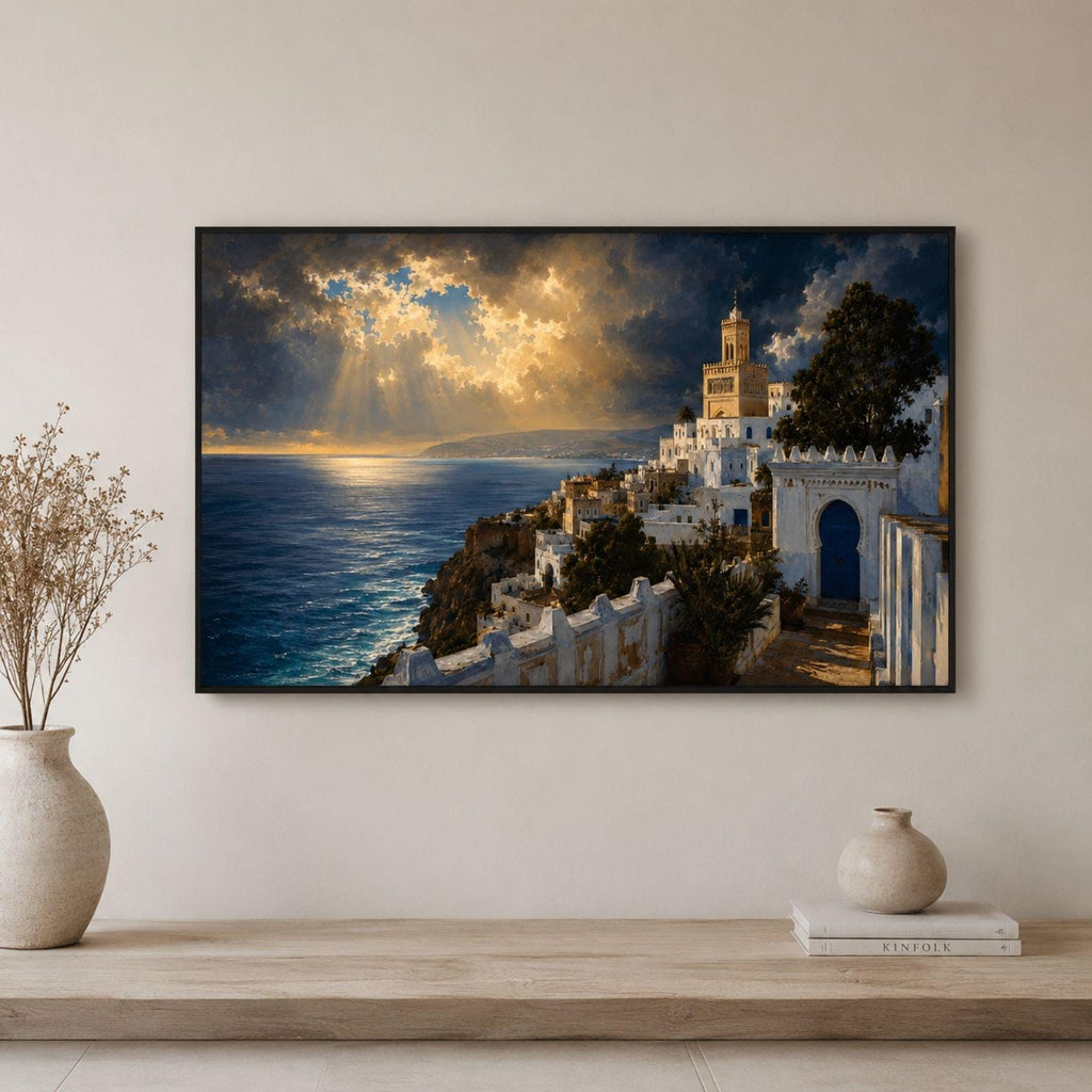Tangier Coastal Storm Art | Mediterranean Morocco Frame TV (Digital Download)