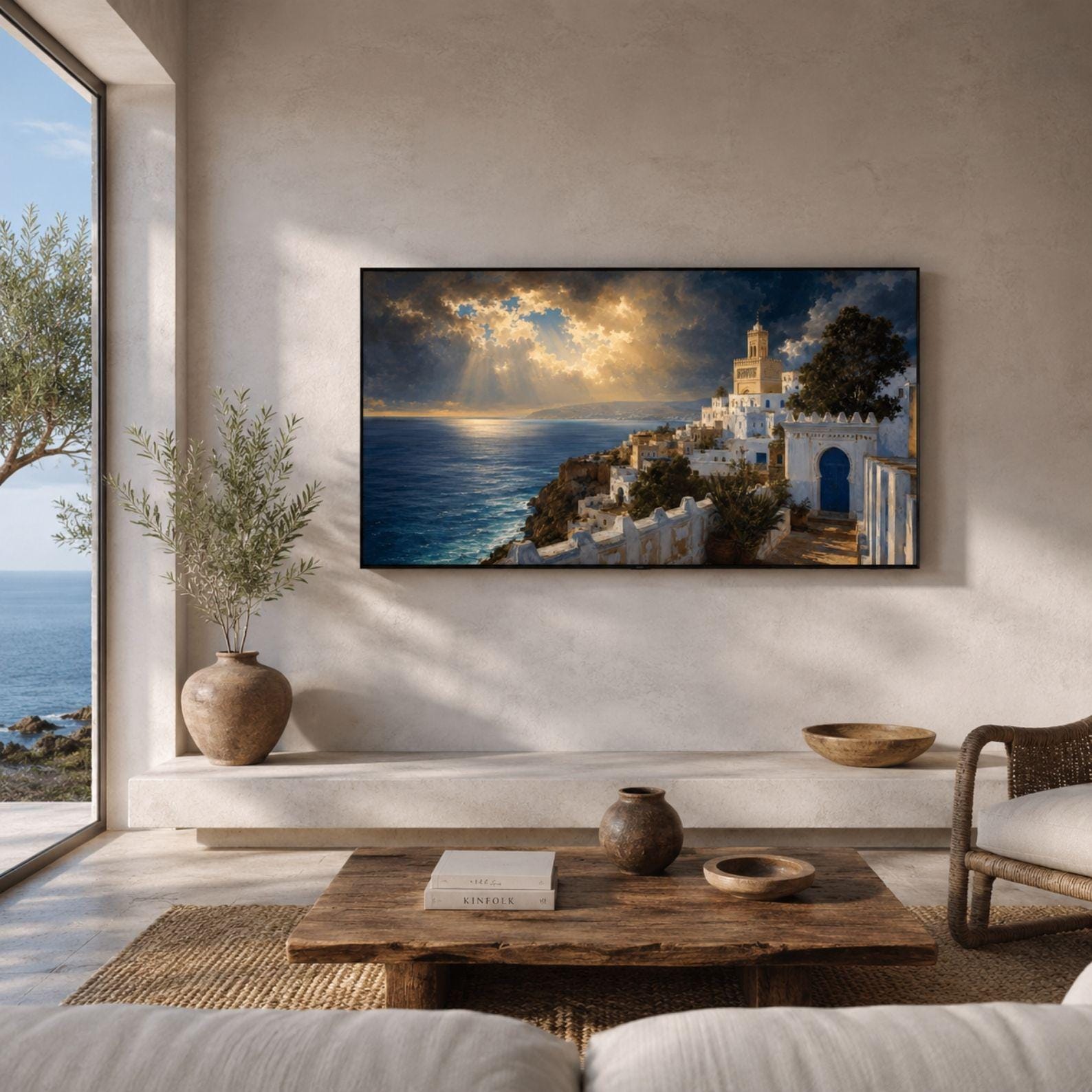 Tangier Coastal Storm Art | Mediterranean Morocco Frame TV (Digital Download)