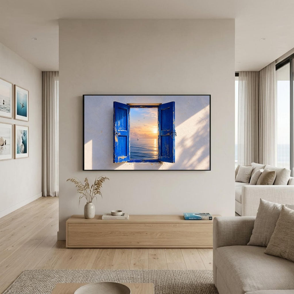 Essaouira | Morocco | Frame TV Art | Samsung Frame TV | Atlantic Window | Coastal Wall Art | Digital Download