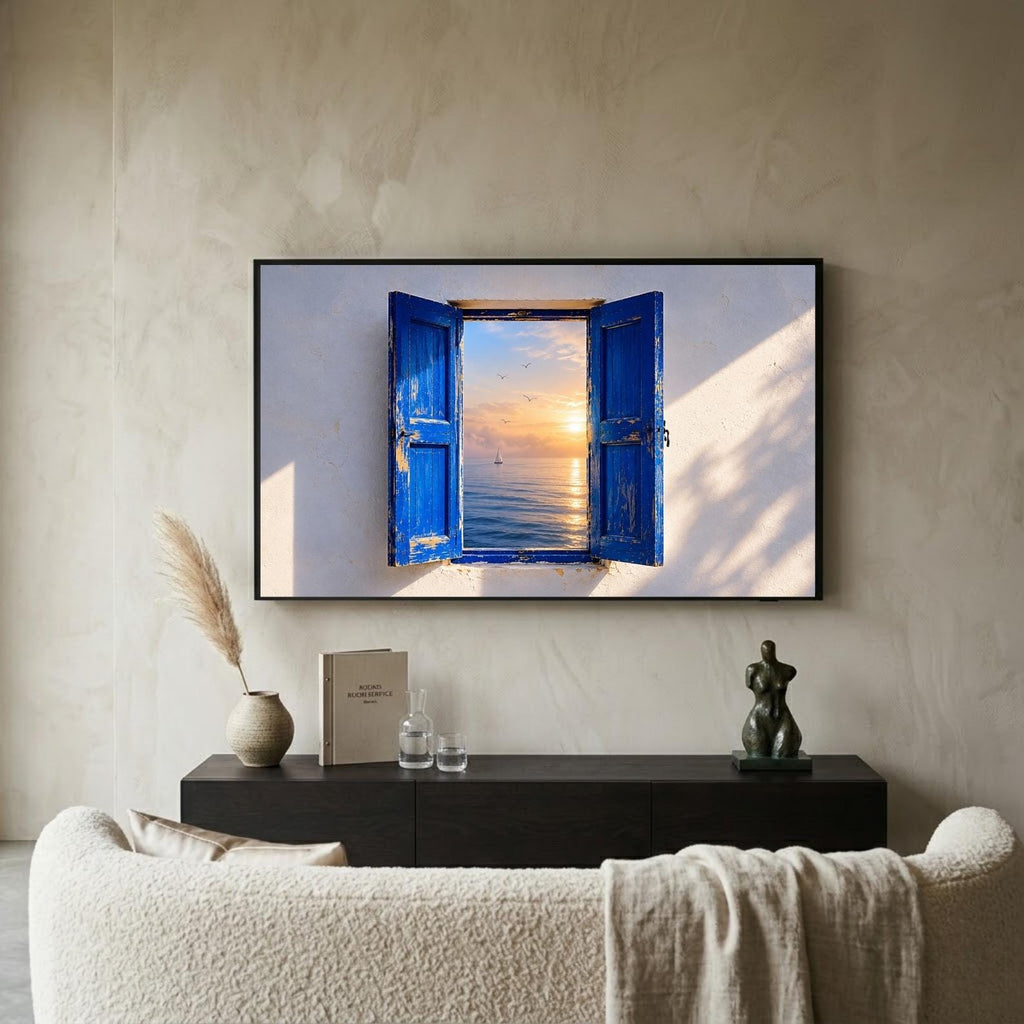 Essaouira | Morocco | Frame TV Art | Samsung Frame TV | Atlantic Window | Coastal Wall Art | Digital Download