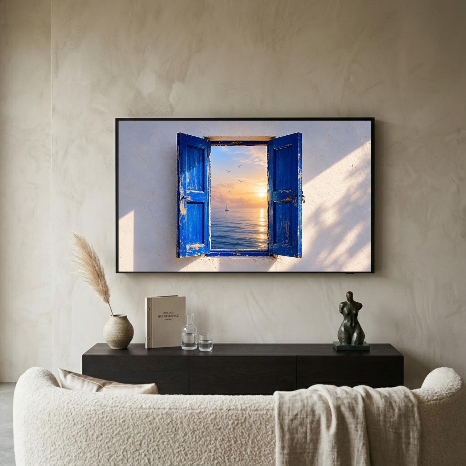 Essaouira | Morocco | Frame TV Art | Samsung Frame TV | Atlantic Window | Coastal Wall Art | Digital Download
