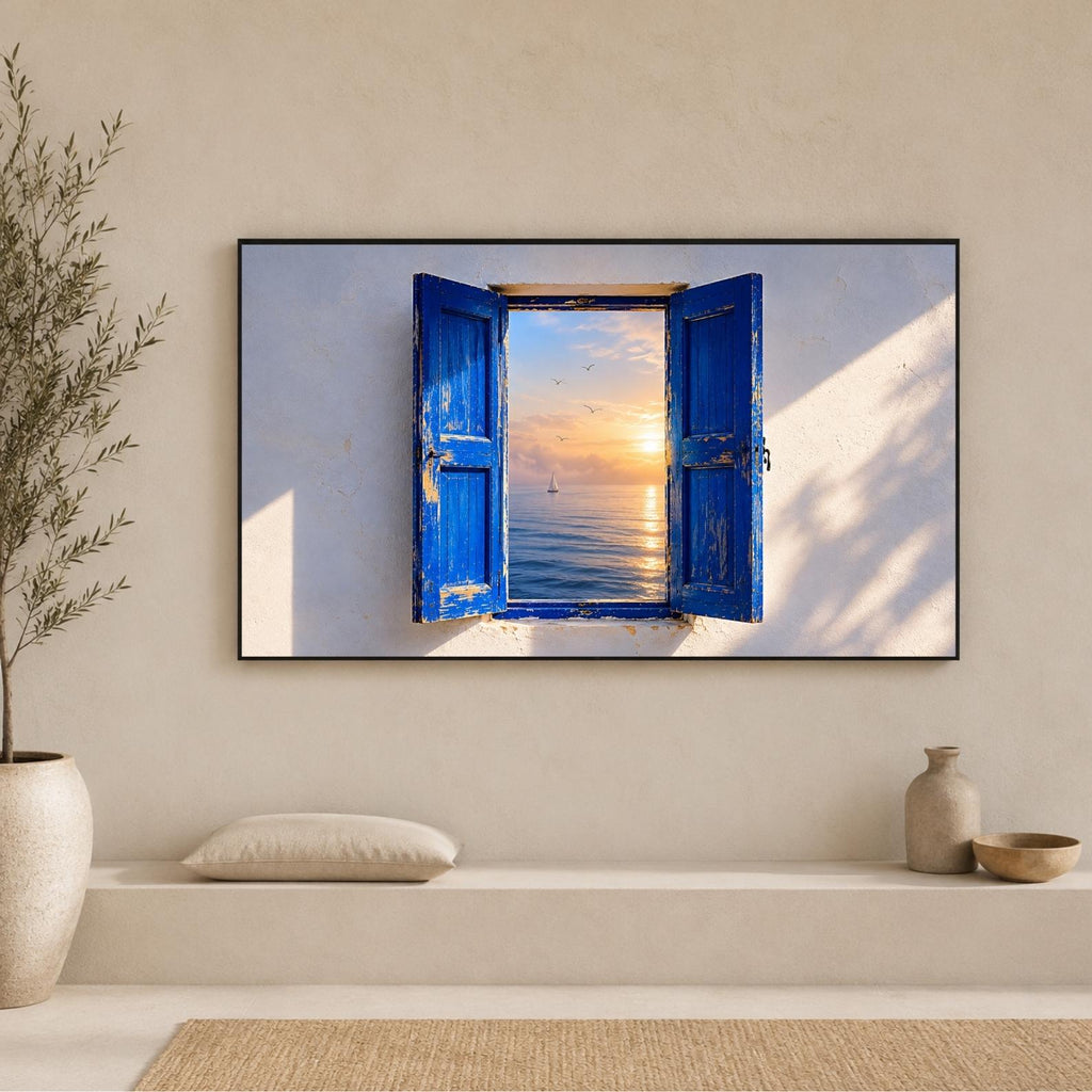 Essaouira | Morocco | Frame TV Art | Samsung Frame TV | Atlantic Window | Coastal Wall Art | Digital Download