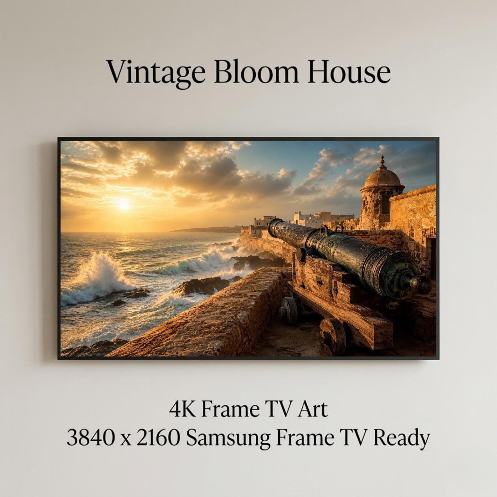 Essaouira Ramparts | Morocco | Frame TV Art | Samsung Frame TV | Coastal Fortress | Atlantic Ocean | Morocco Wall Art | Digital Download