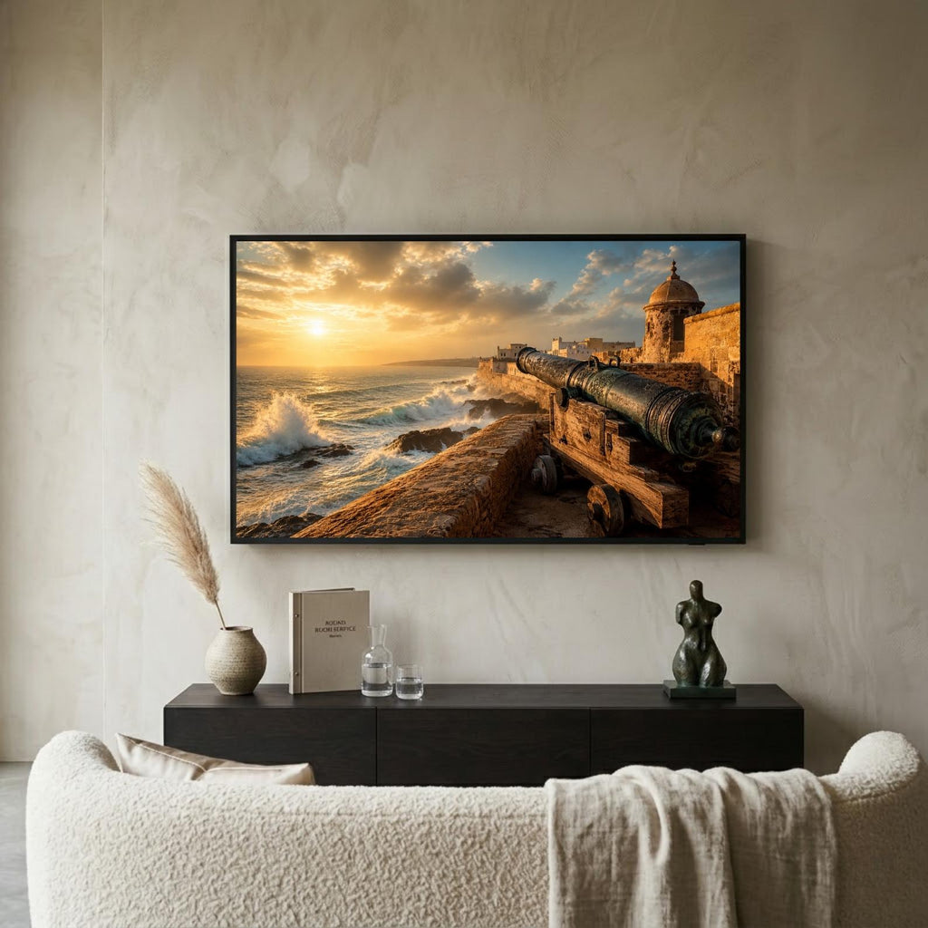 Essaouira Ramparts | Morocco | Frame TV Art | Samsung Frame TV | Coastal Fortress | Atlantic Ocean | Morocco Wall Art | Digital Download