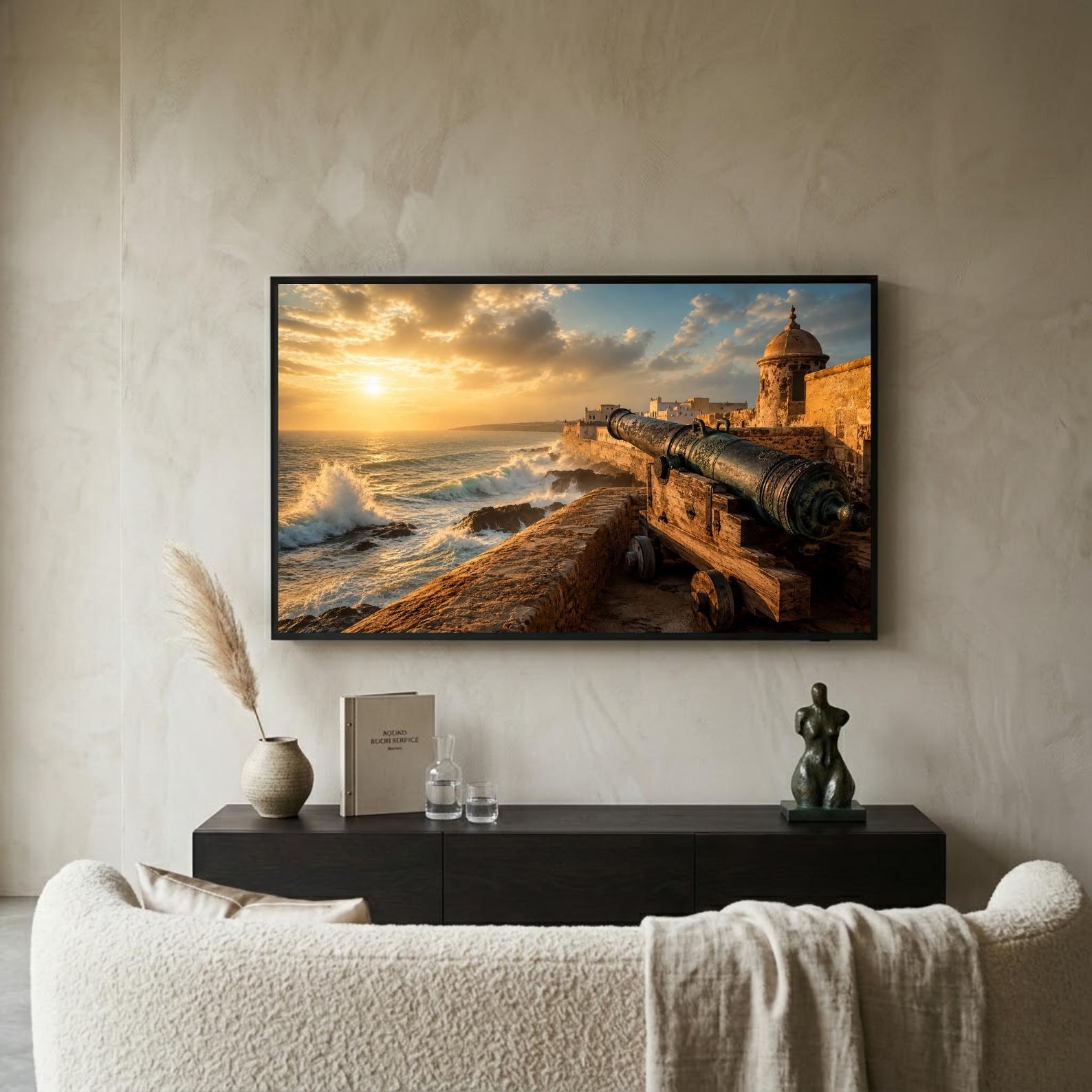 Essaouira Ramparts | Morocco | Frame TV Art | Samsung Frame TV | Coastal Fortress | Atlantic Ocean | Morocco Wall Art | Digital Download